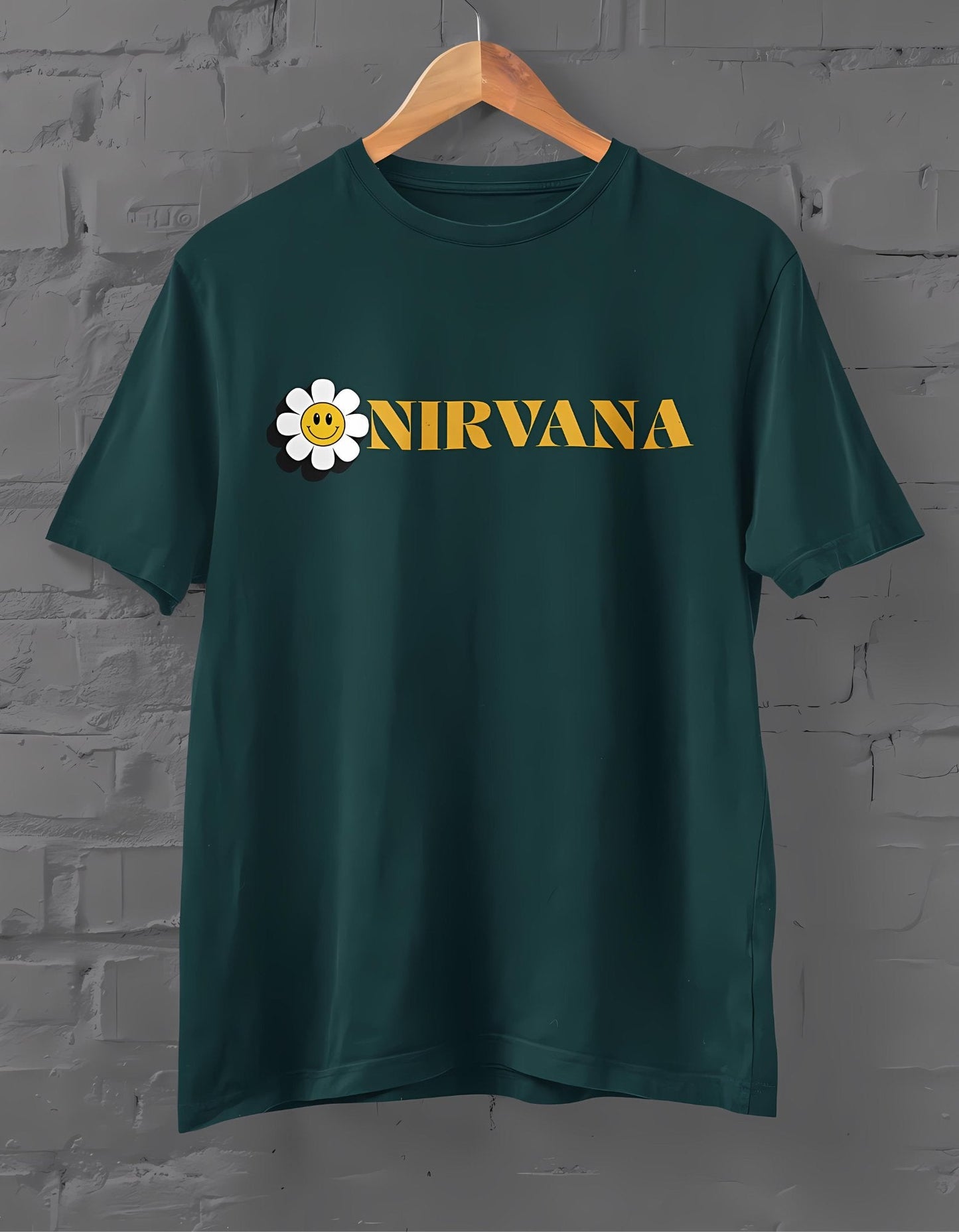 Nirvana Half Sleeve T-shirt for Men Petrol Blue