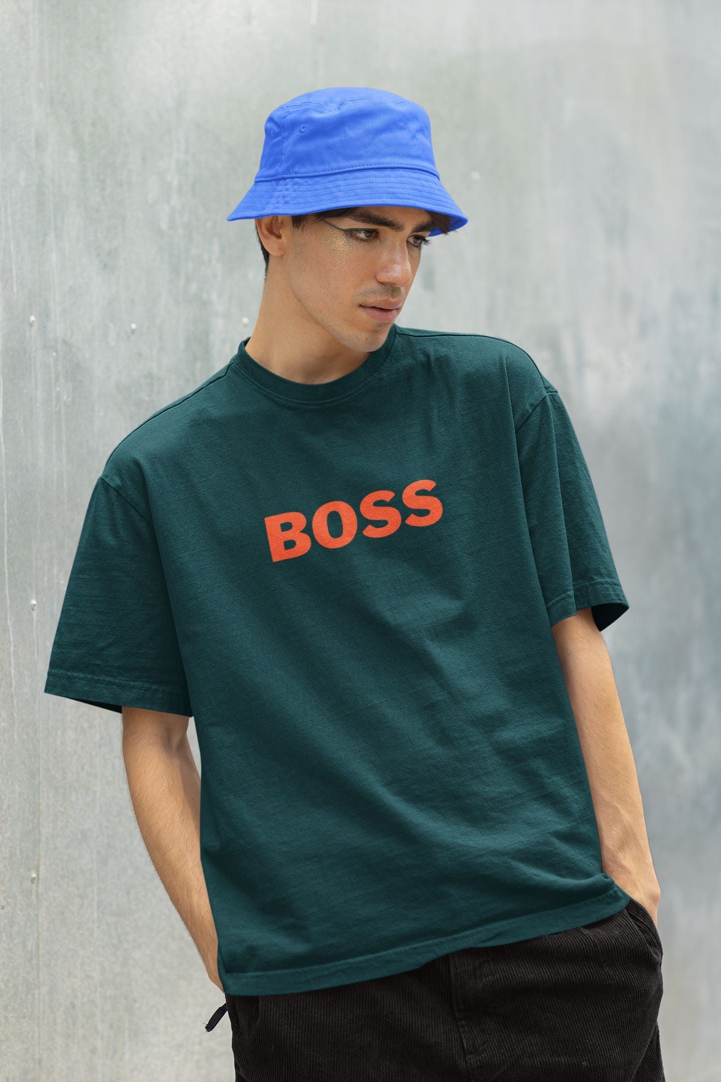 BOSS Oversized T-shirt for Men Petrol Blue