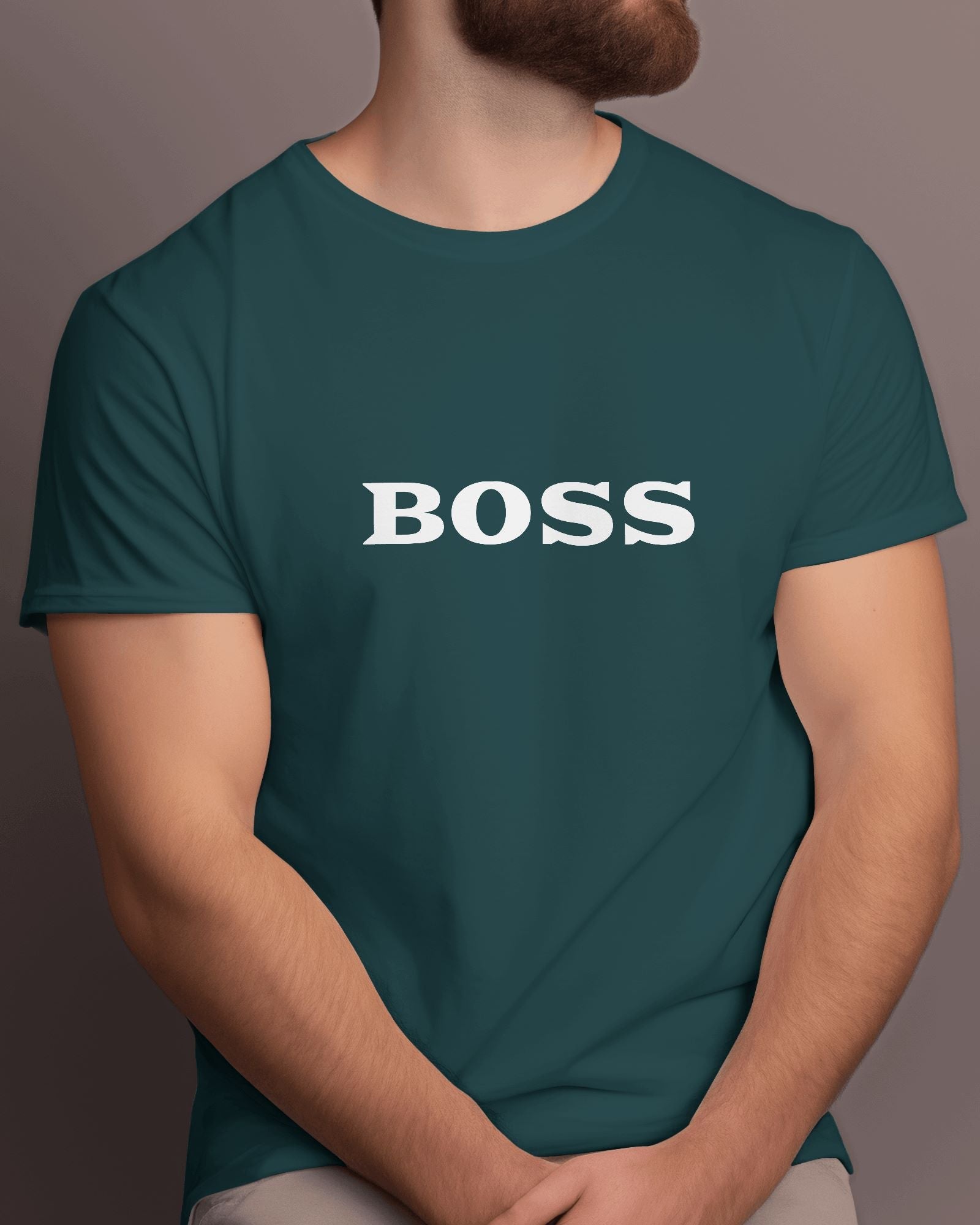 BOSS Half Sleeve T-shirt for Men Petrol  Blue