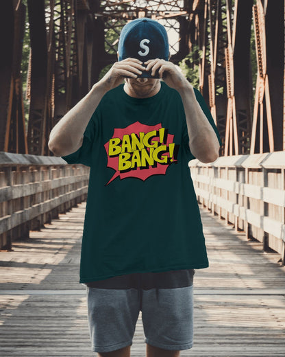 Bang Bang Oversized T-shirt for Men Petrol Blue