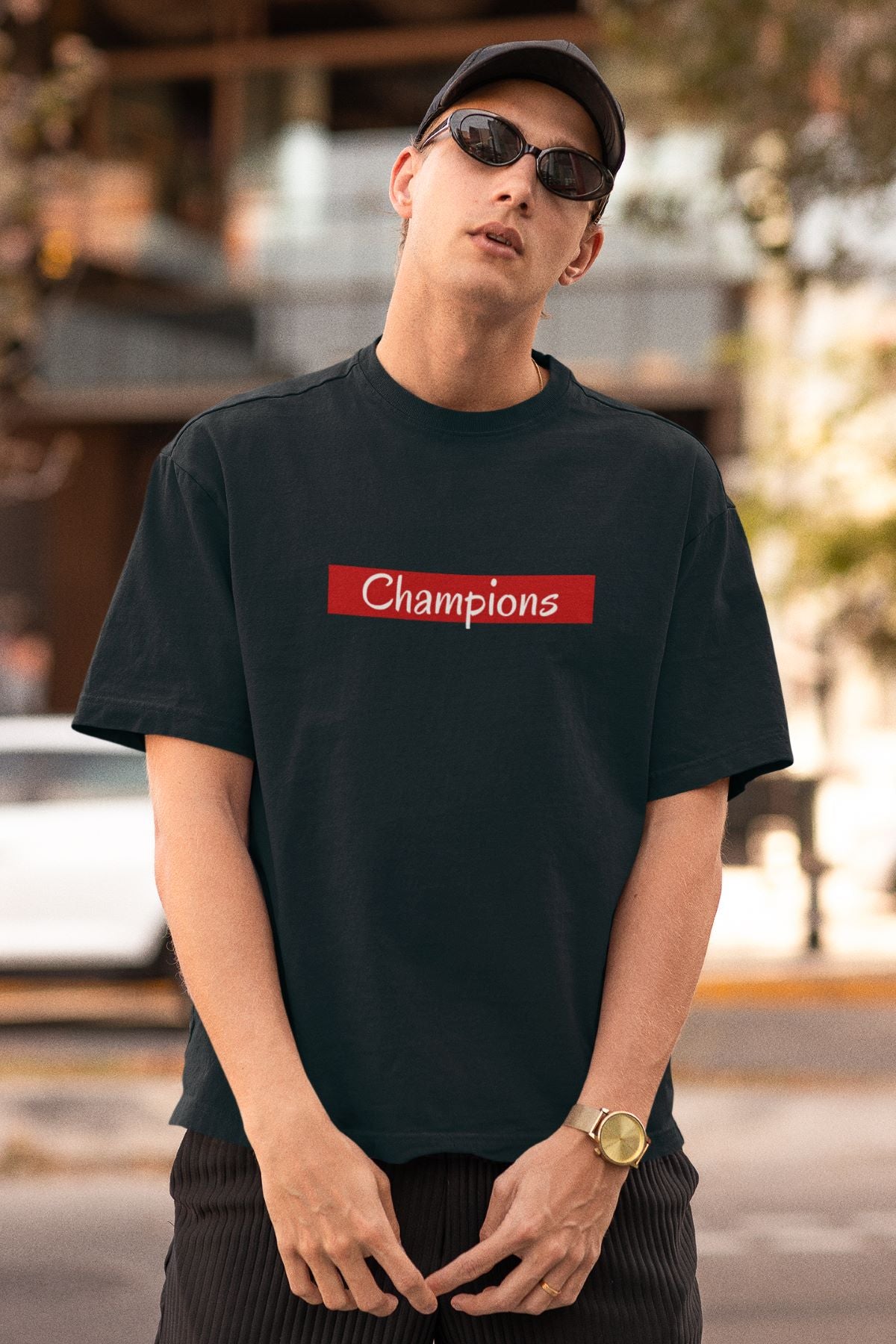 Champions Oversized T-shirt for Men Petrol Blue