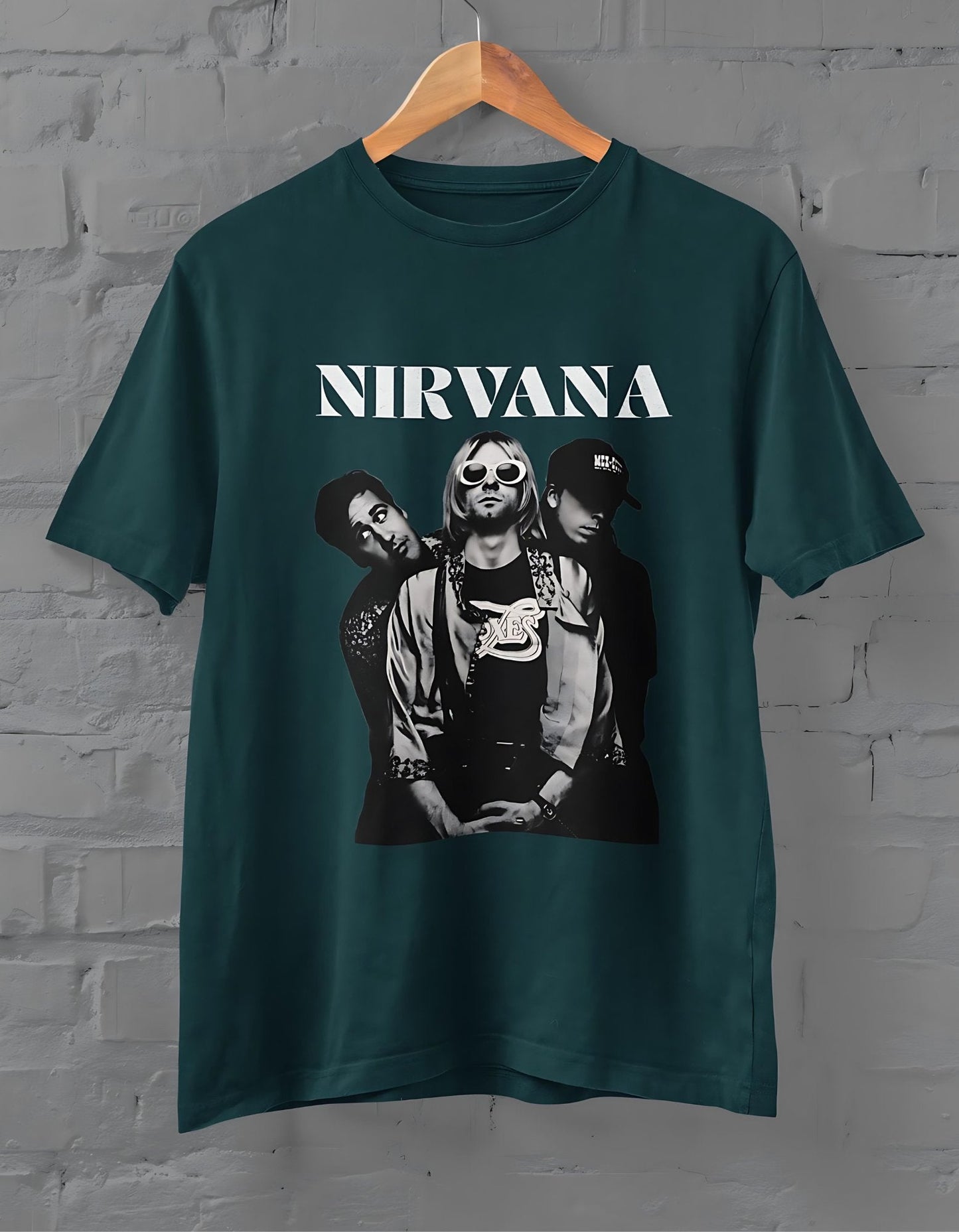 Nirvana Half Sleeve T-shirt for Men Petrol Blue