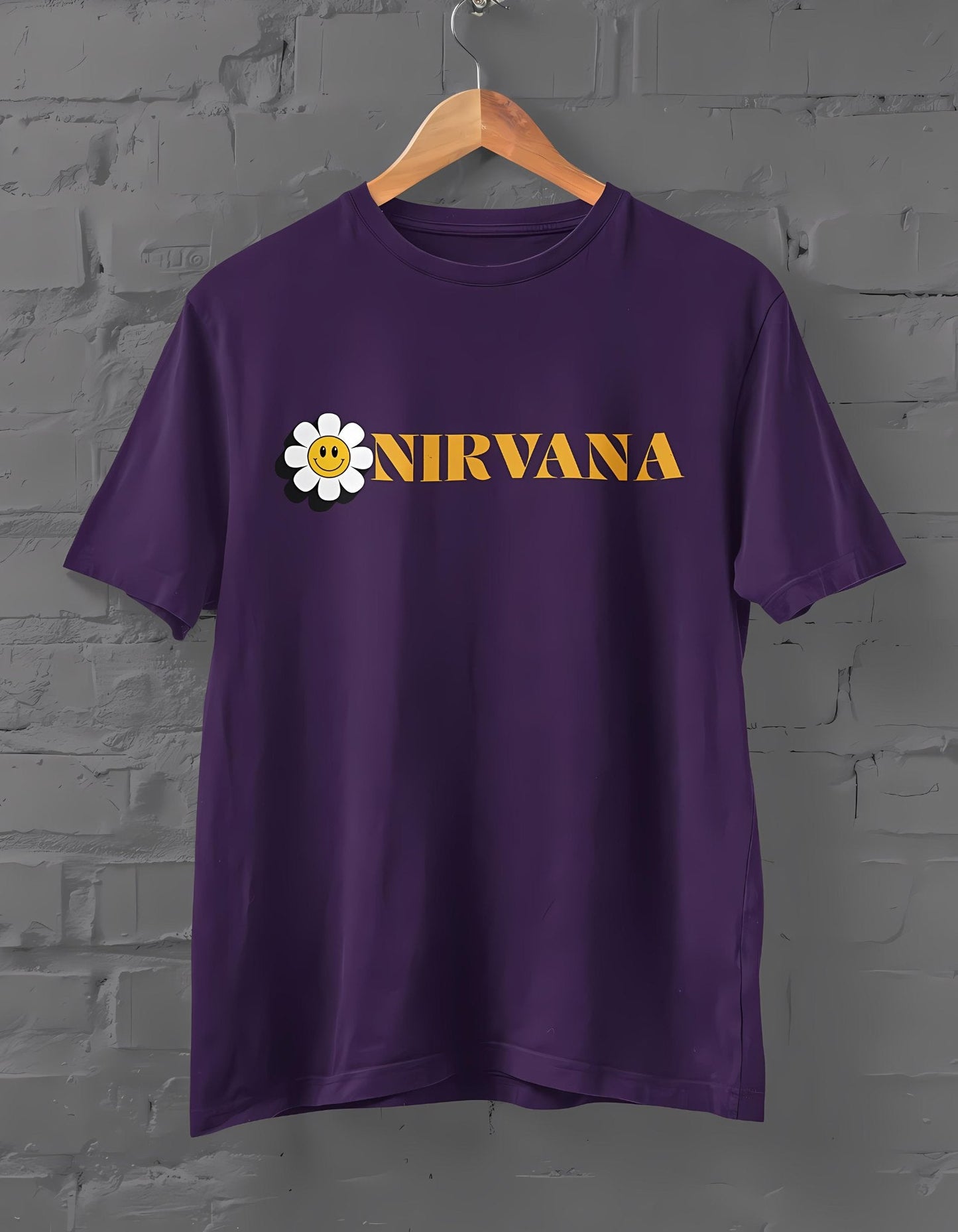 Nirvana Half Sleeve T-shirt for Men Purple