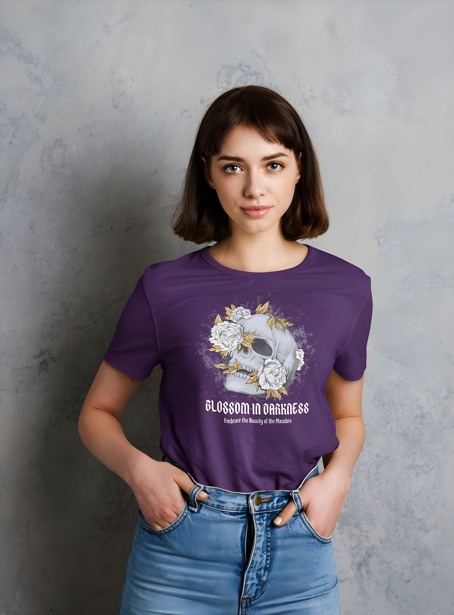 Skull Flower Tshirt for Women