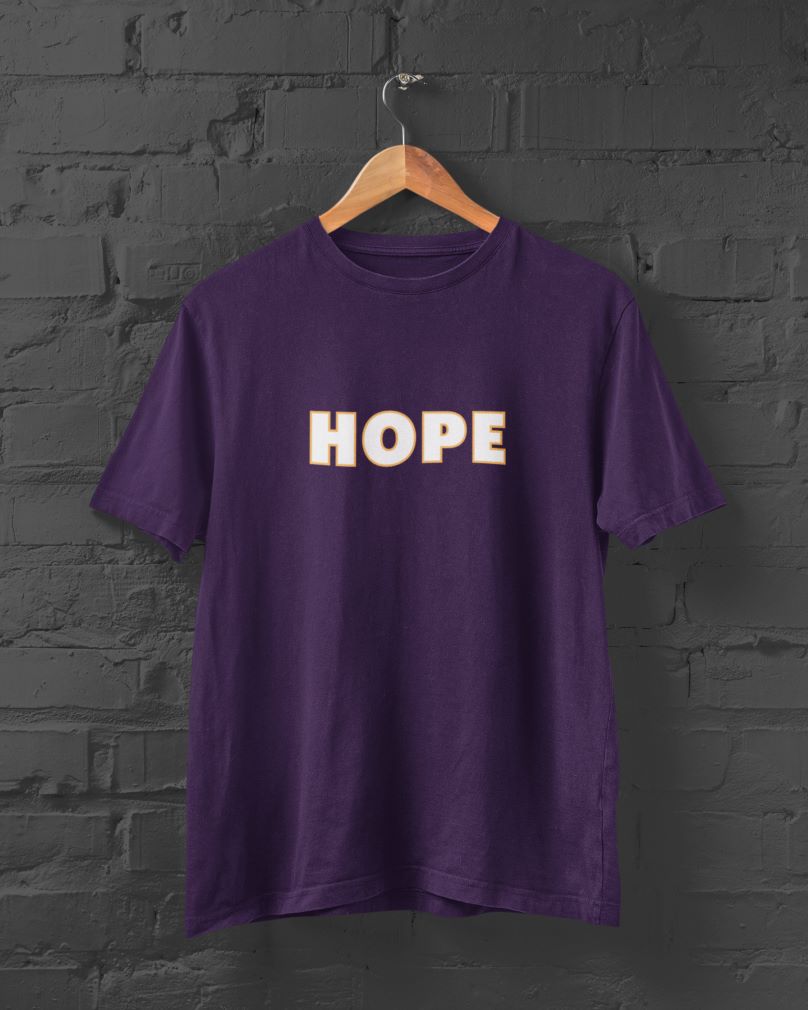 HOPE Half Sleeve T-Shirt for Men Purple