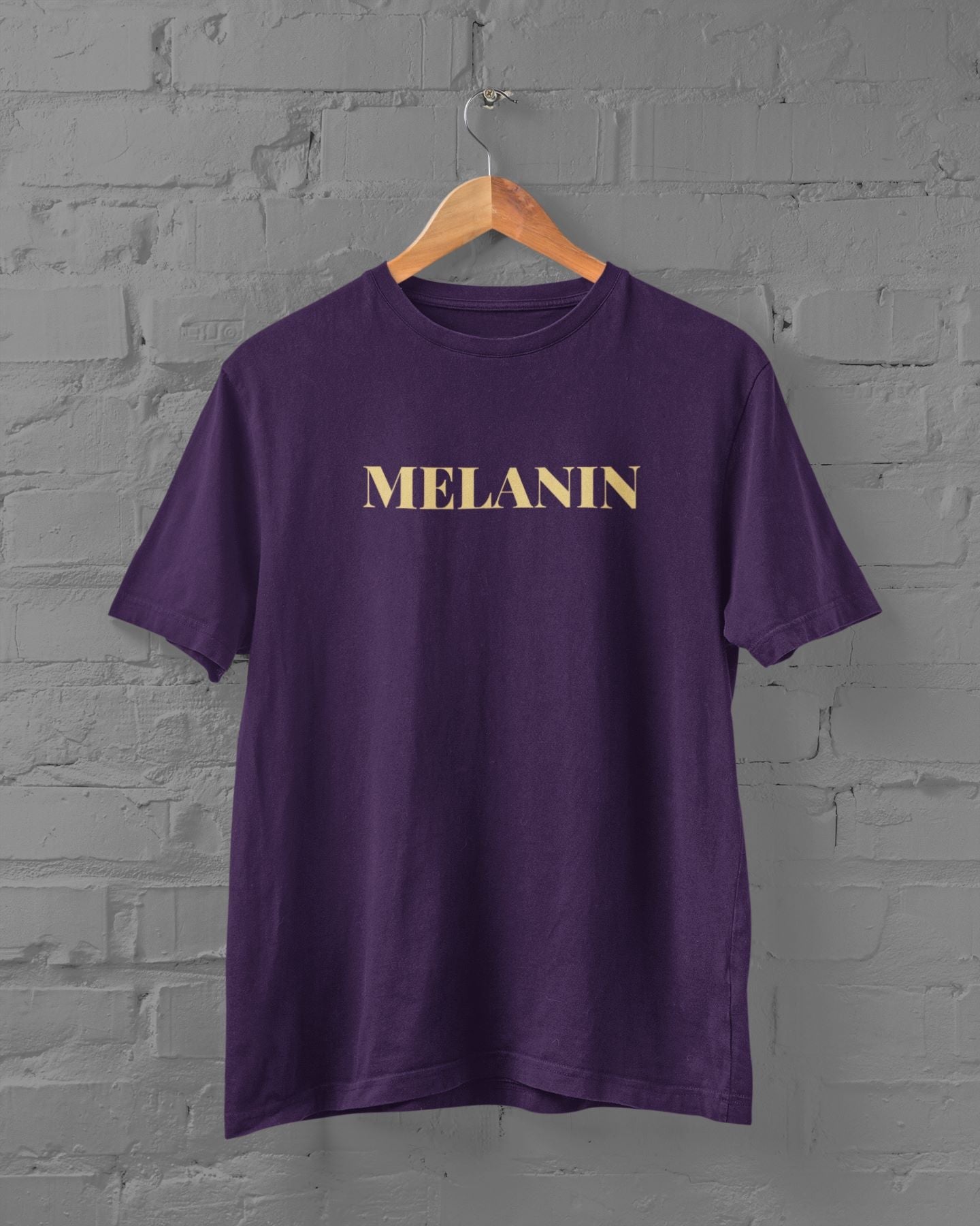 Melanin Half Sleeve T-shirt for Men Purple