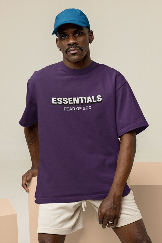 Essentials FOG Oversized T-shirt for Men Purple