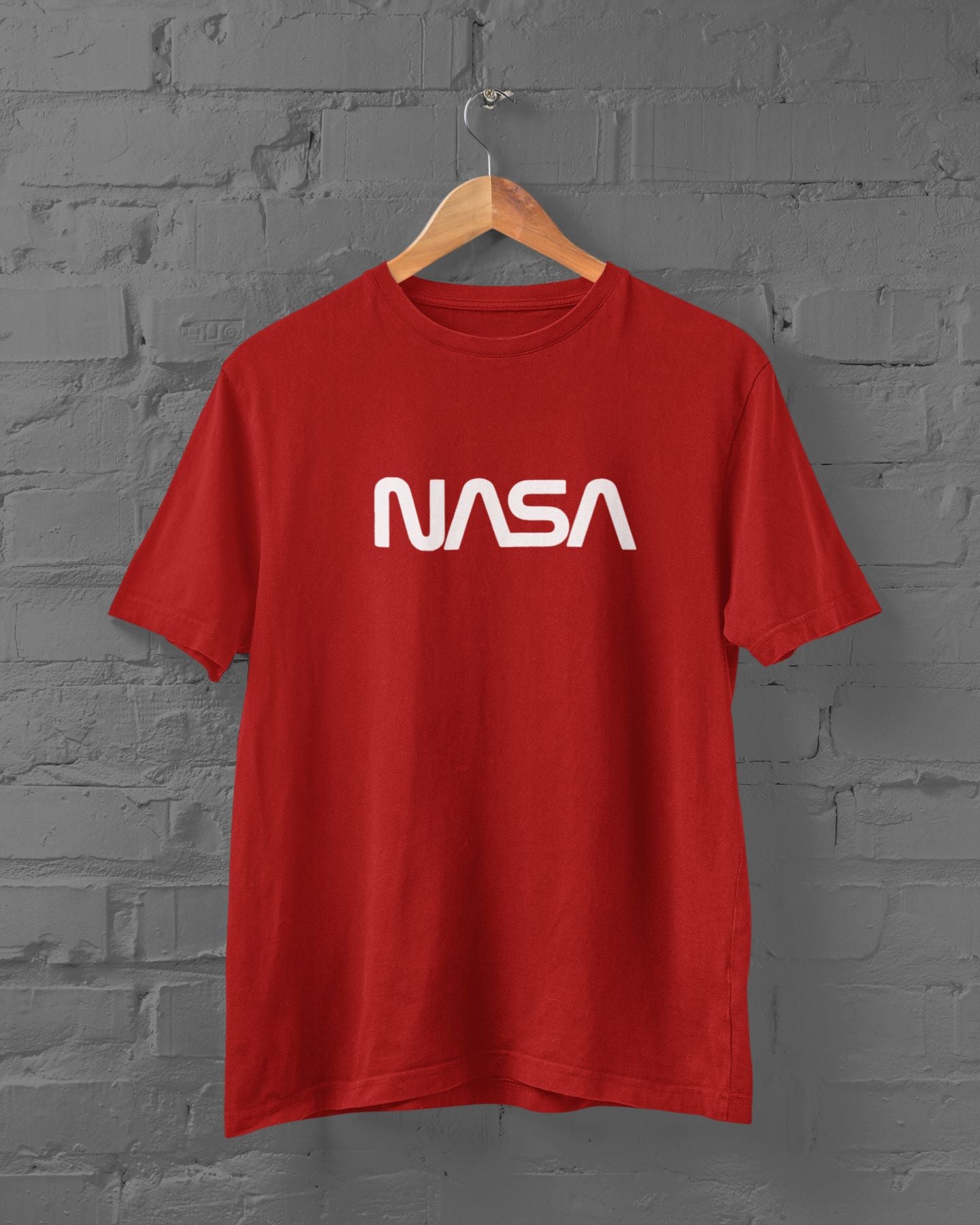 NASA Half Sleeve T-shirt for Men Red