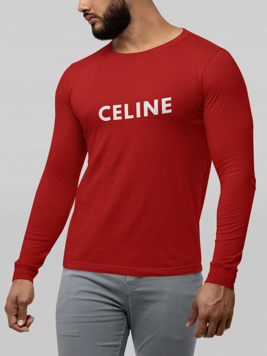 CELINE Full Sleeve T-shirt for Men Red