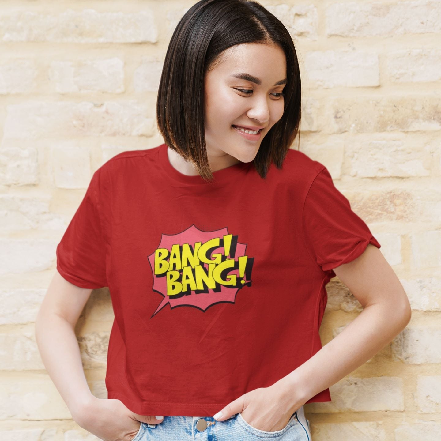 Bang Bang Crop Top for Women Red