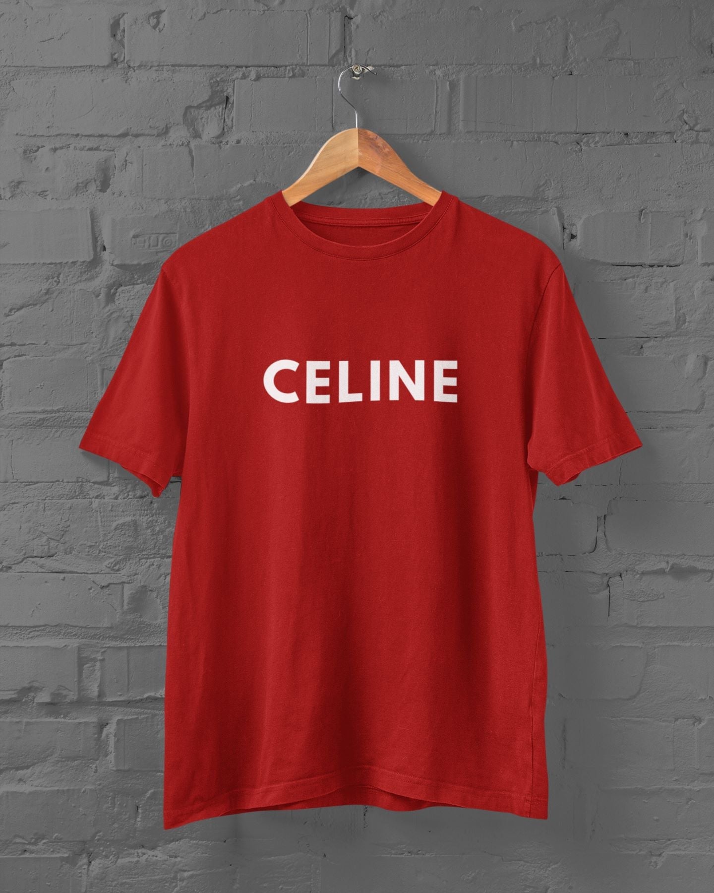 CELINE Half Sleeve T-shirt for Men/Women Red