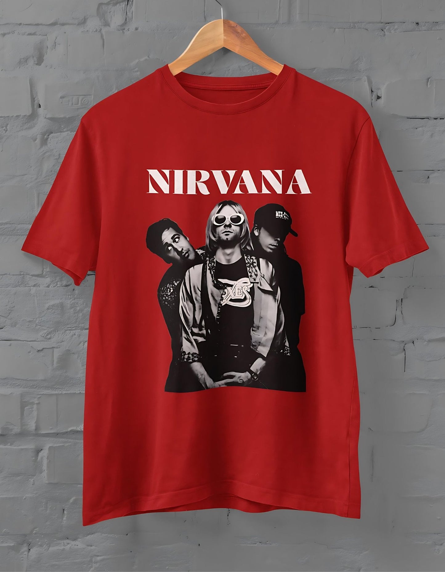 Nirvana Half Sleeve T-shirt for Men Red