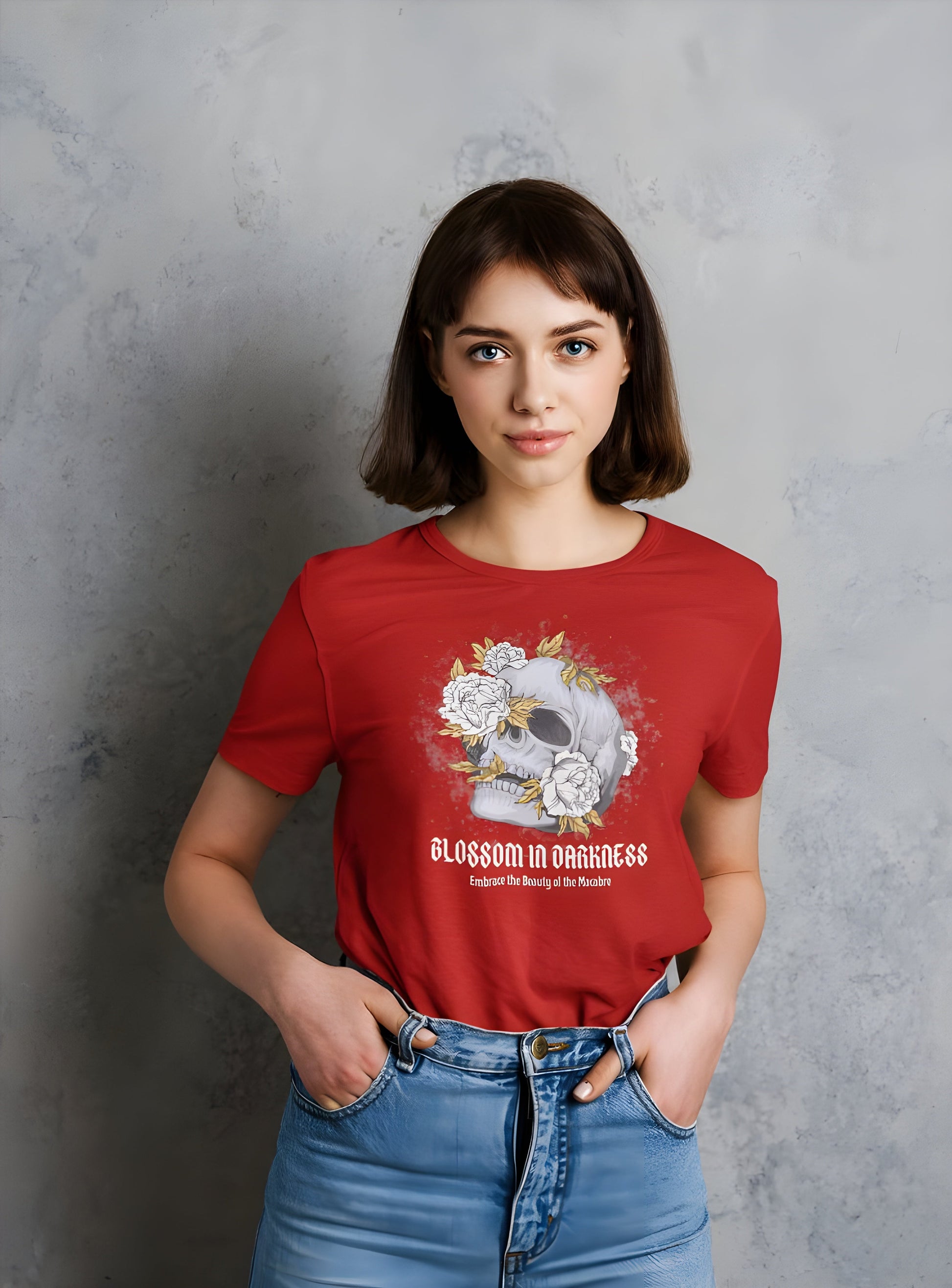 Skull Flower Tshirt for Women