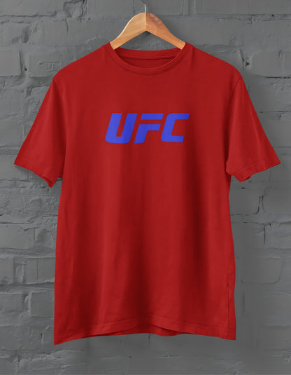 UFC Typography Printed Blue Half Sleeve T-shirt for Men - ShosaQualiTees