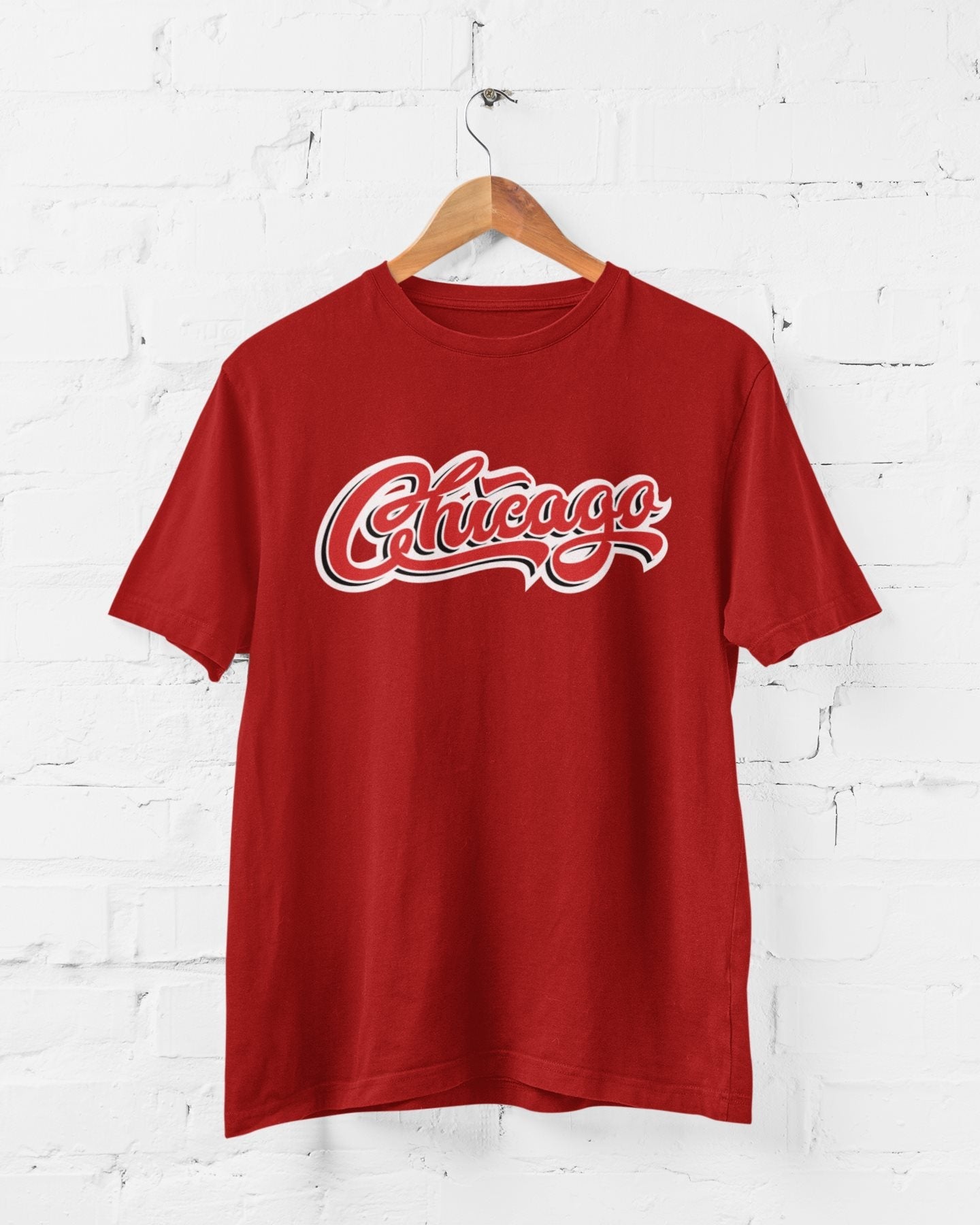 Chicago Half Sleeve T-shirt for Men Red