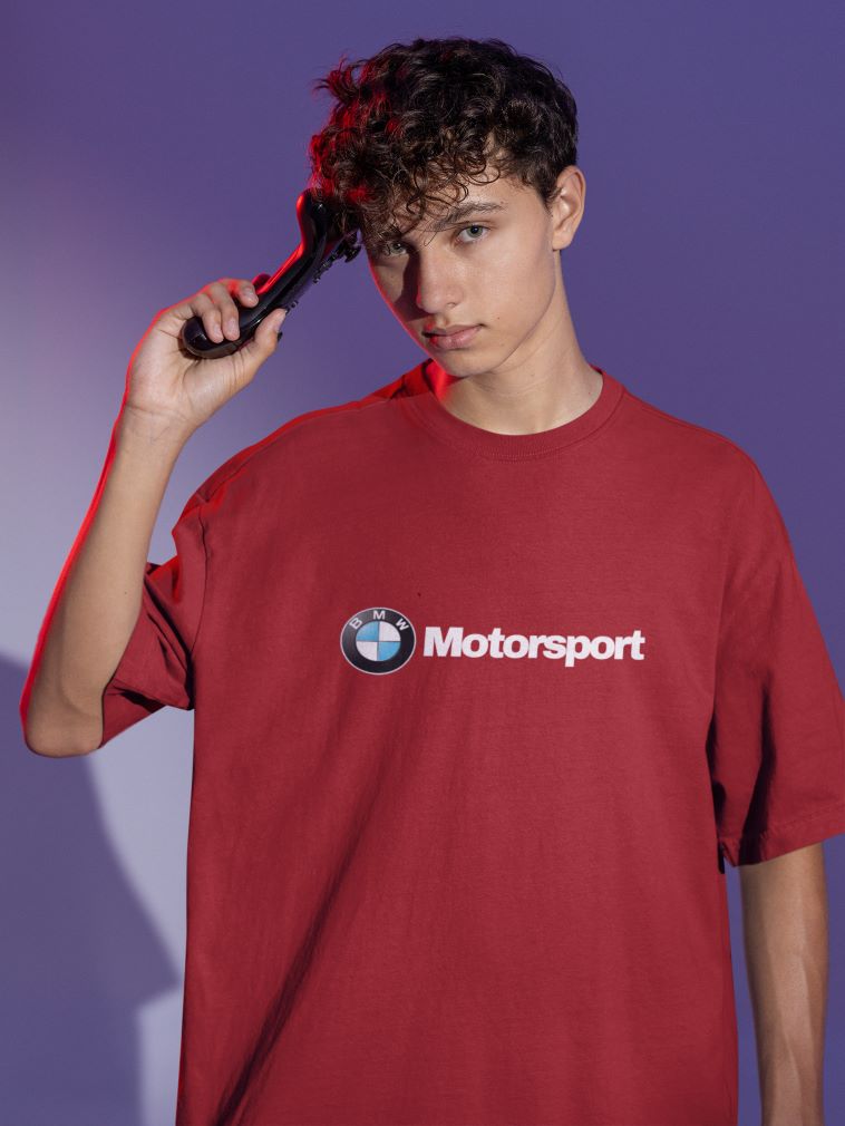 BMW Motorsport Oversized T-Shirt for Men Red