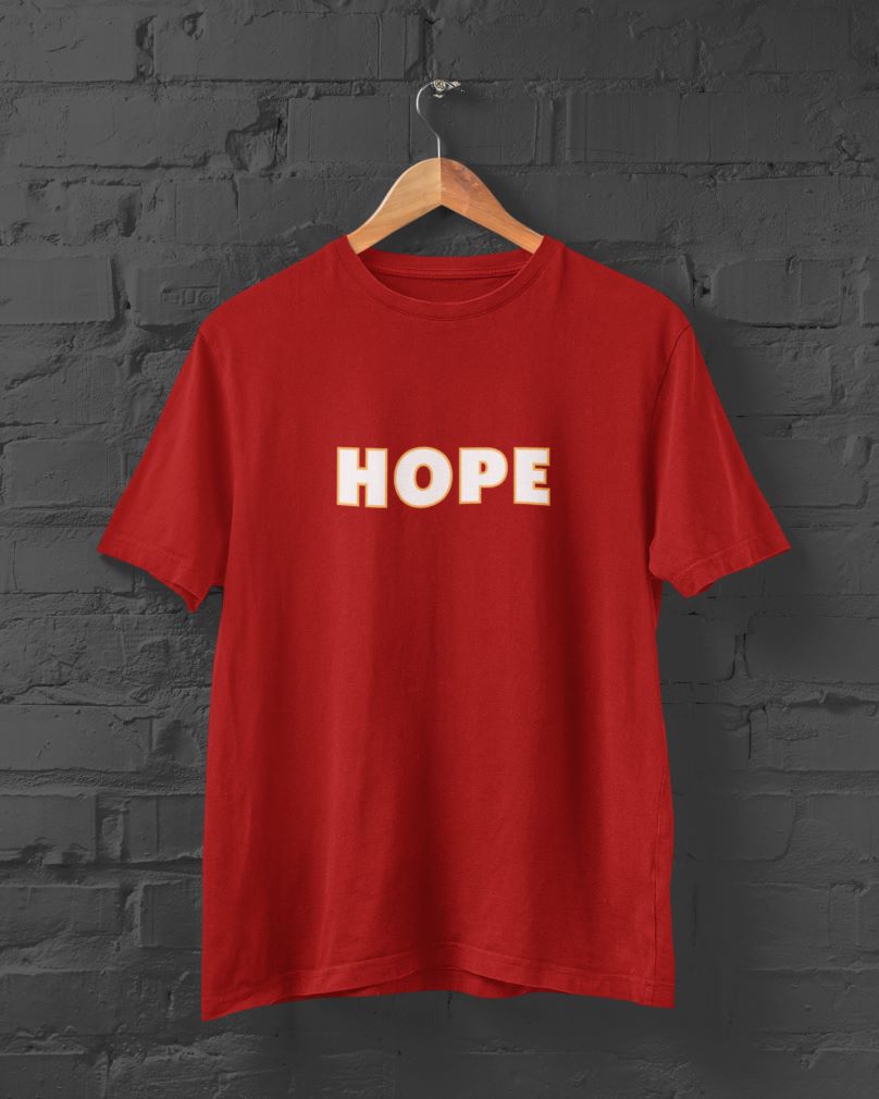 HOPE Half Sleeve T-Shirt for Men Red