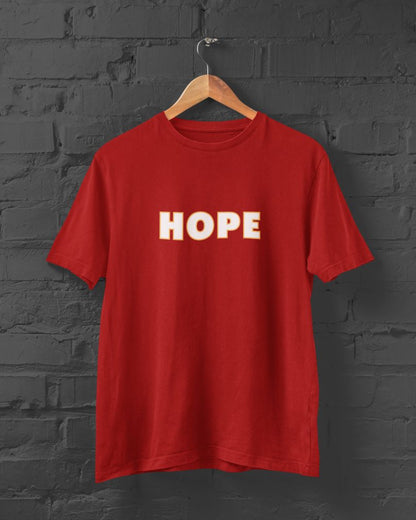 HOPE Half Sleeve T-Shirt for Men Red