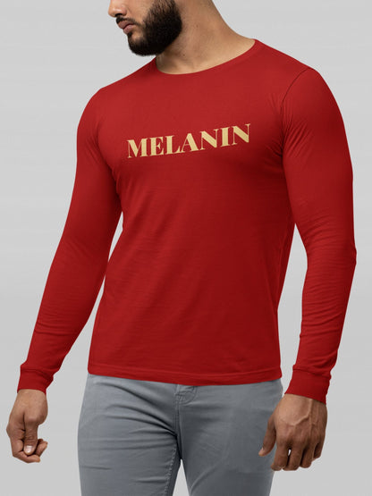 Melanin Full Sleeve T-shirt for Men Red