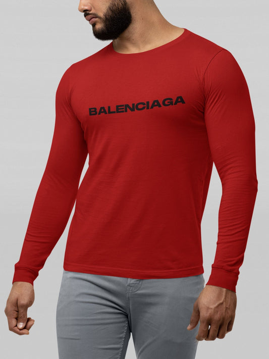 Balenciaga Full Sleeve T-shirt for Men Red
