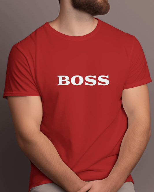 BOSS Half Sleeve T-shirt for Men Red