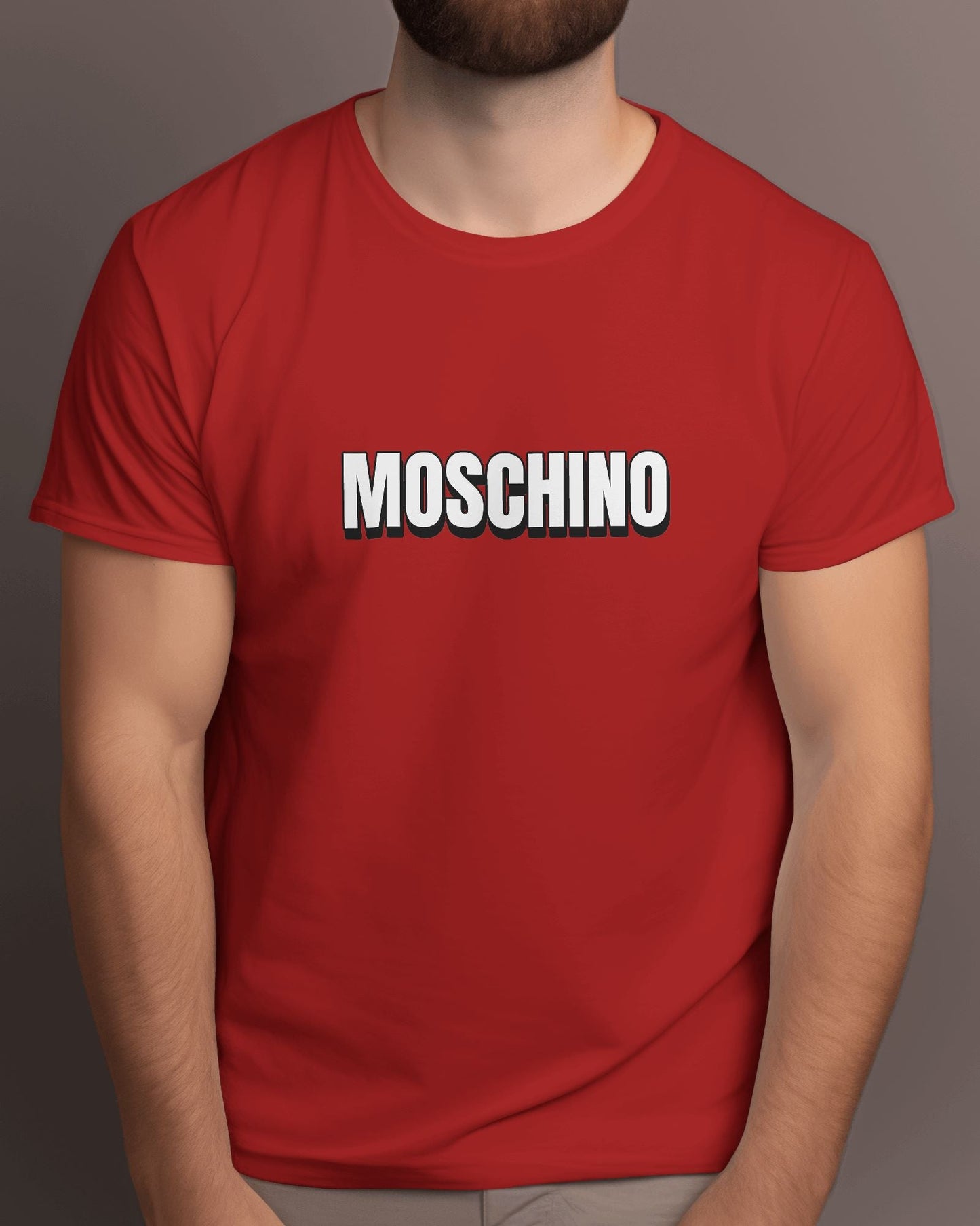 MOSCHINO Half Sleeve T-shirt for Men Red