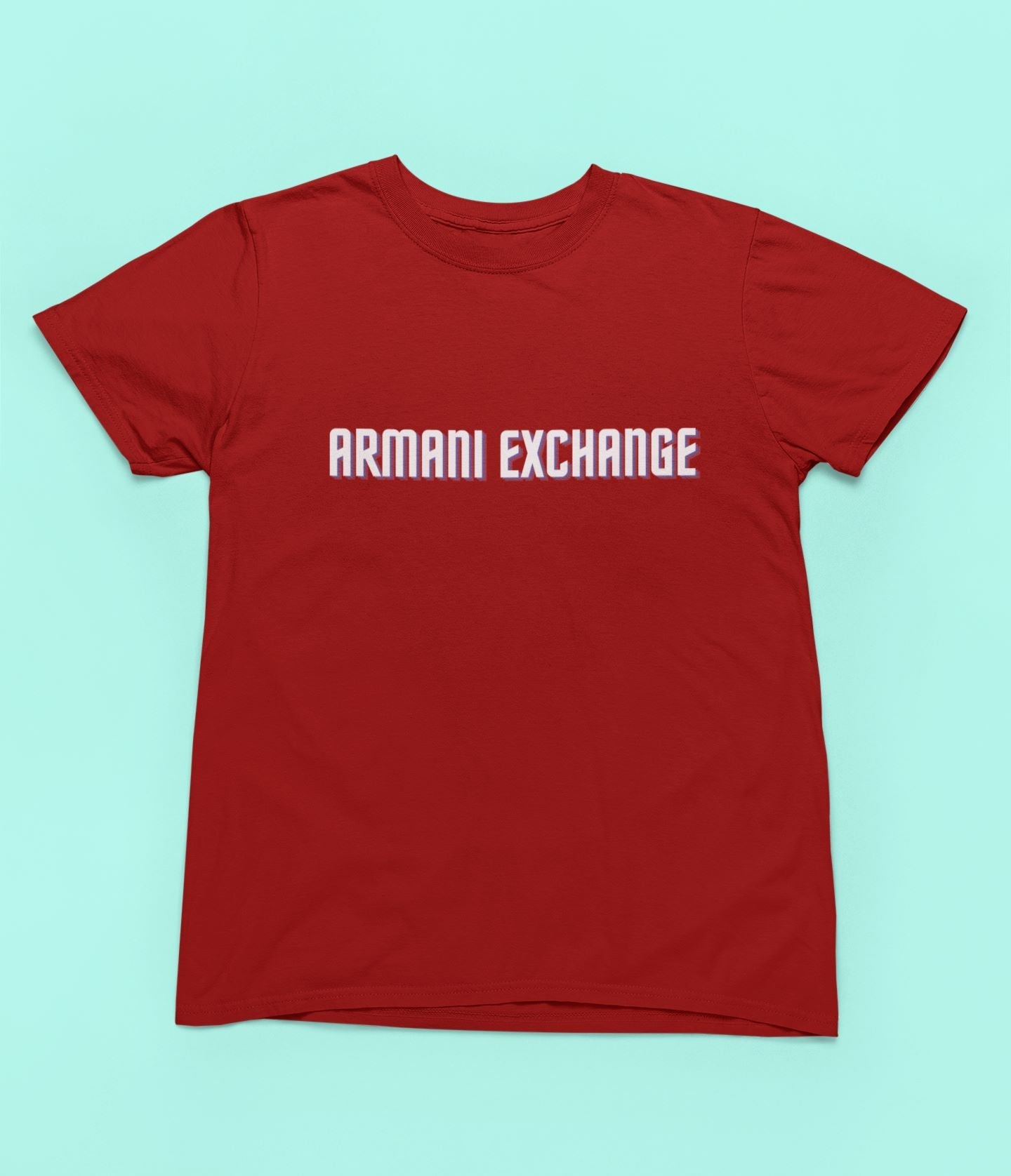 Red Printed Armani Exchange Kids T-shirt