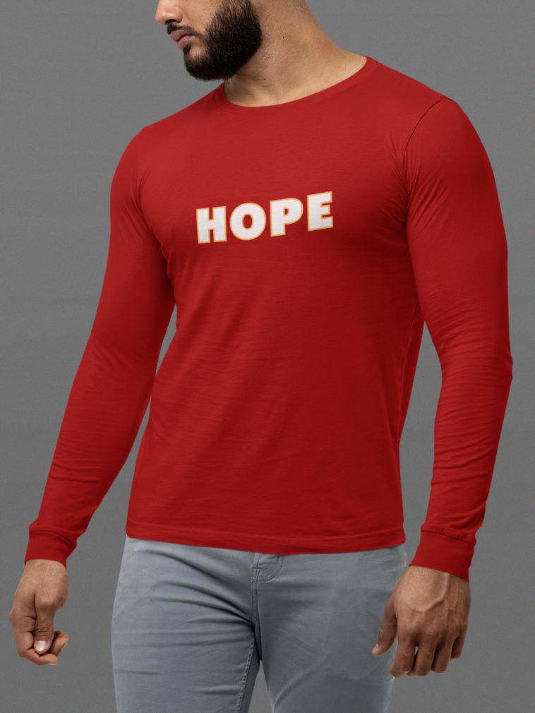 HOPE Full Sleeve T-Shirt for Men Red