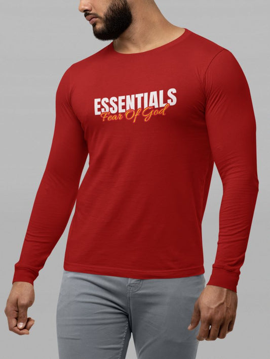 Essentials Full Sleeve T-Shirt for Men Red