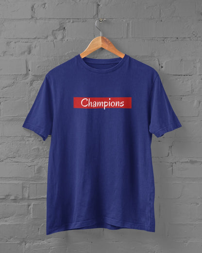 Champions Half Sleeve T-shirt for Men Royal Blue