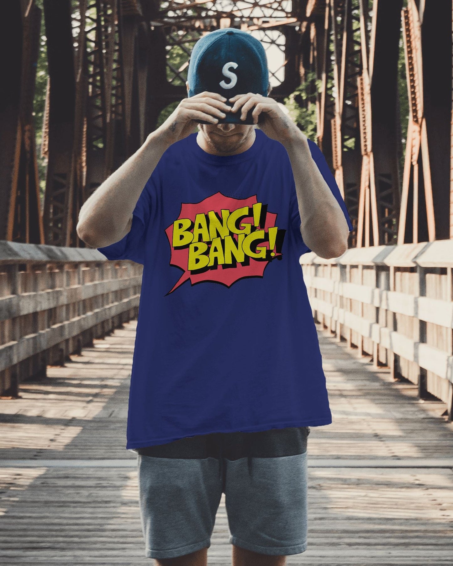 Bang Bang Oversized T-shirt for Men Royal Blue