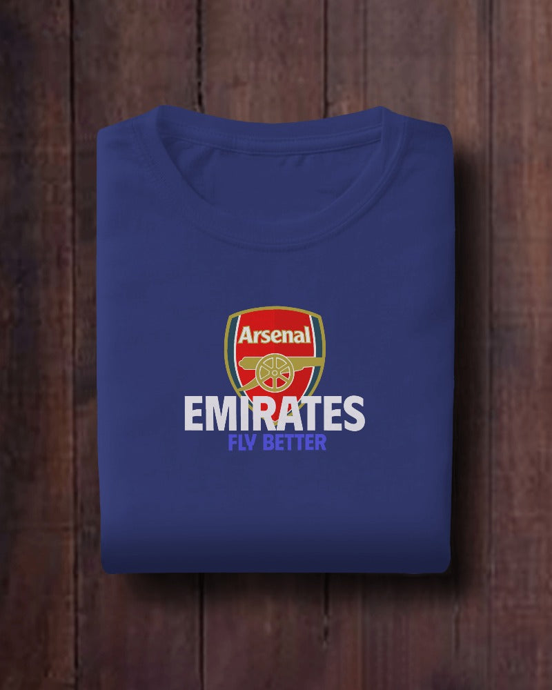 Arsenal Emirates Fly Better Kids T-shirt for Boy/Girl Royal Blue