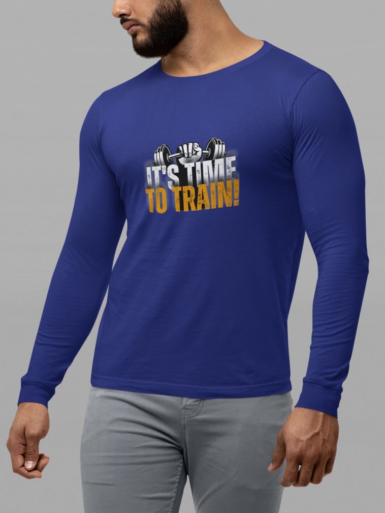 GYM - It's Time to Train Full Sleeve T-Shirt for Men