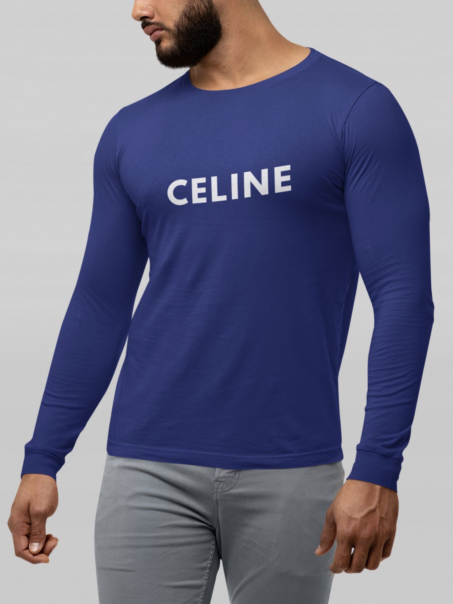 CELINE Full Sleeve T-shirt for Men Royal Blue