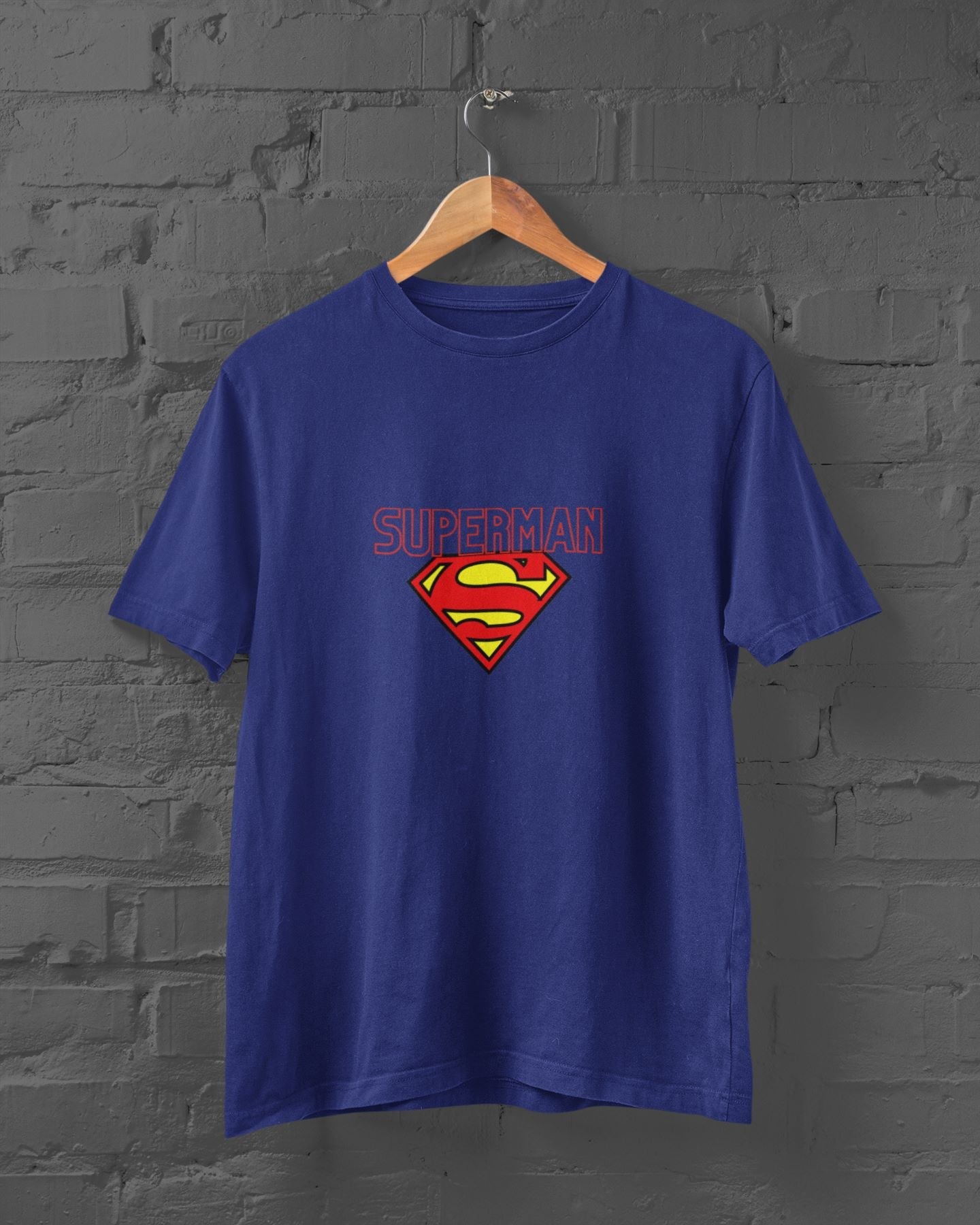 Superman Superhero Half Sleeve T-shirt for Men Royal Blue