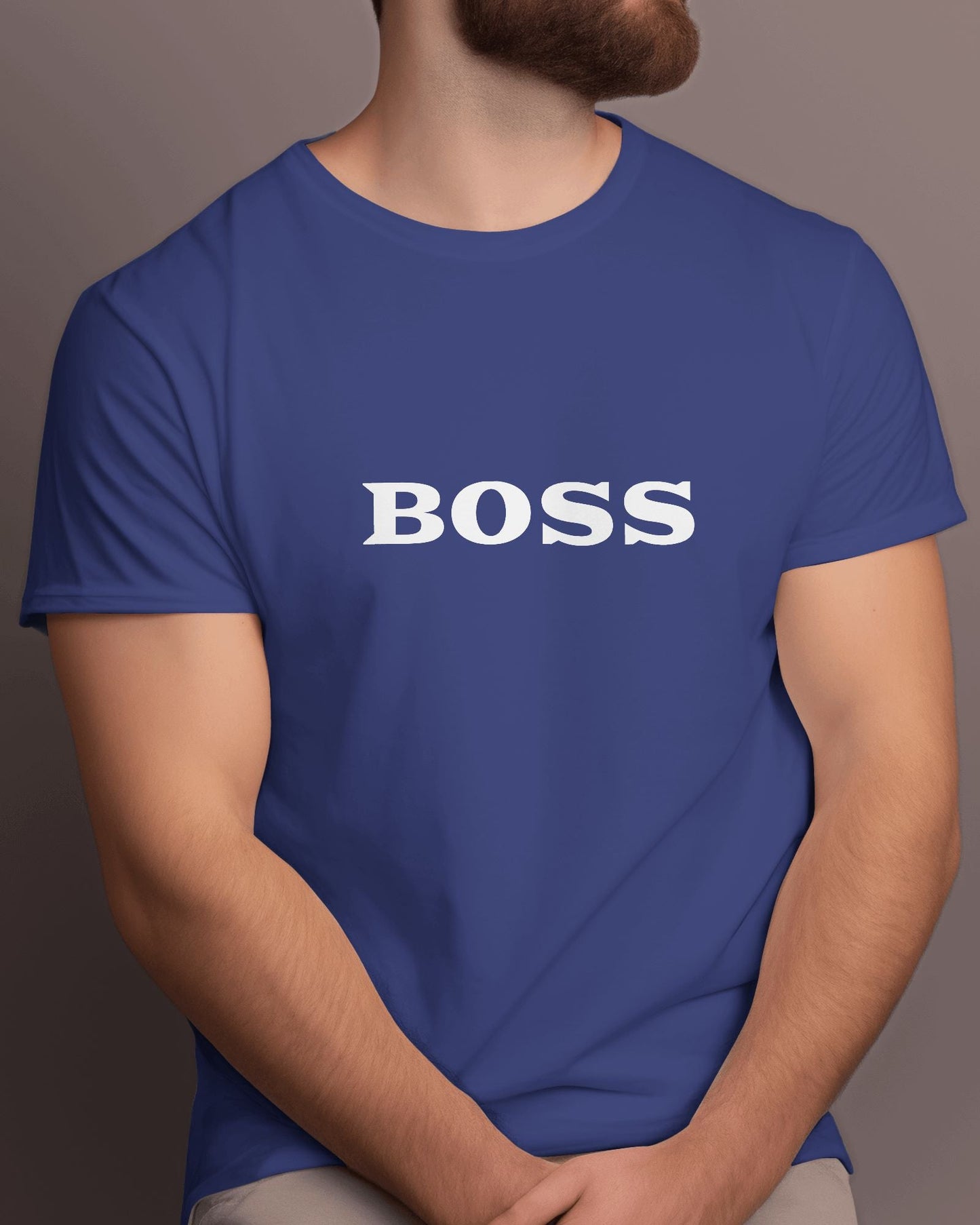 BOSS Half Sleeve T-shirt for Men Blue