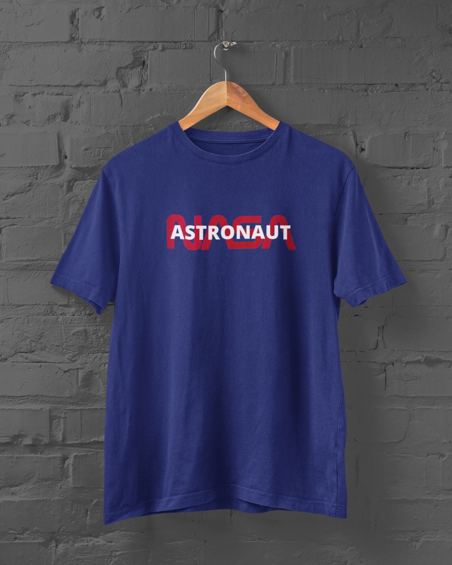 Nasa Astronaut Printed Royal Blue T-shirt