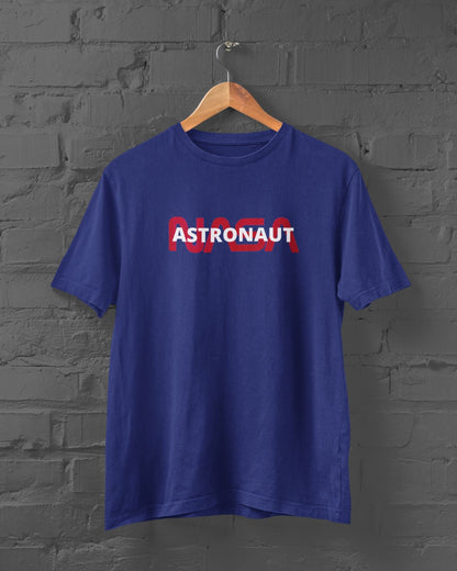 Nasa Astronaut Printed Royal Blue T-shirt