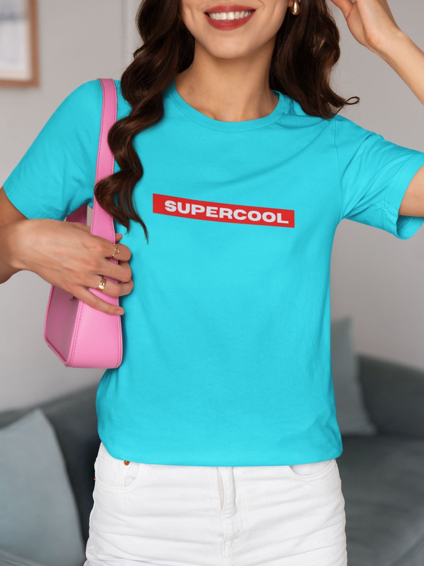 Supercool Half Sleeve T-shirt for Women Sky Blue