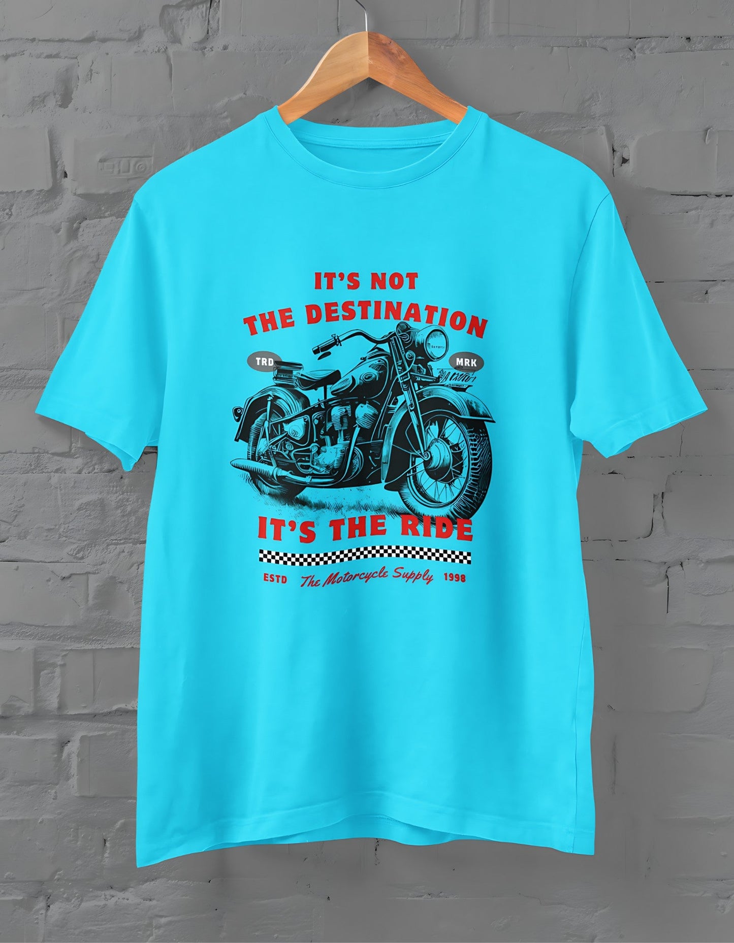 Bike Ride Half Sleeve T-shirt for Men Sky Blue