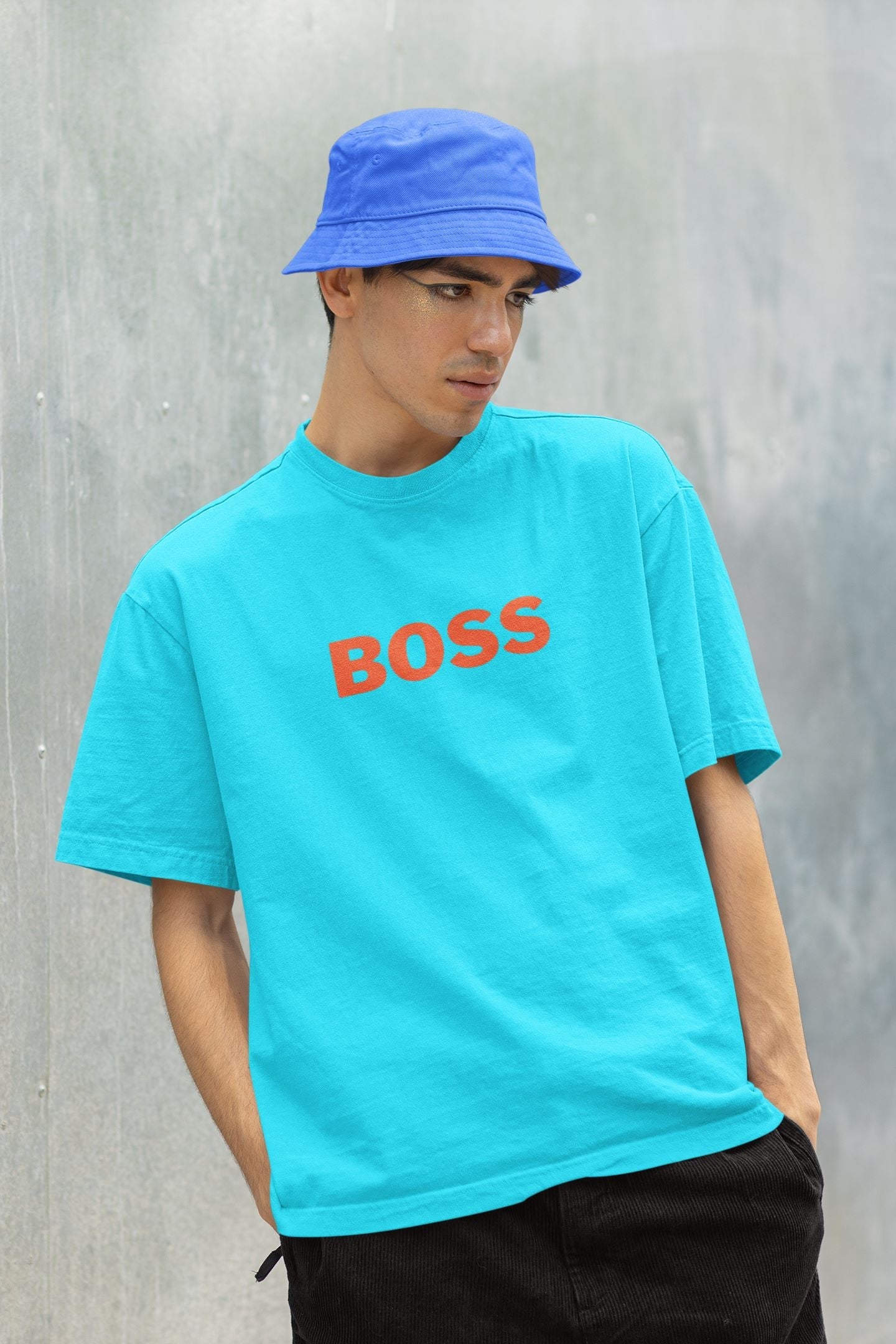 BOSS Oversized T-shirt for Men Sky Blue