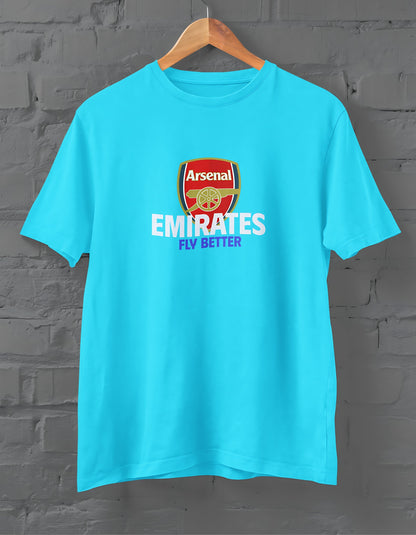 Arsenal Emirates Fly Better T-Shirt for Men Sky Blue