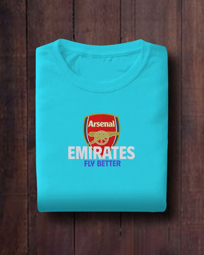 Arsenal Emirates Fly Better Kids T-shirt for Boy/Girl Sky Blue