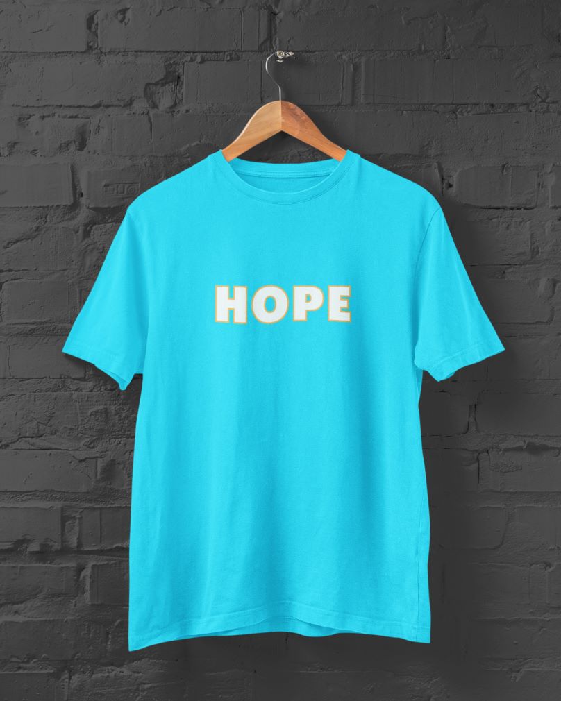 HOPE Half Sleeve T-Shirt for Men Sky Blue