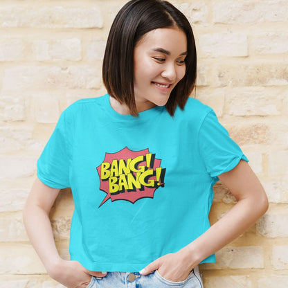 Bang Bang Crop Top for Women Sky Blue