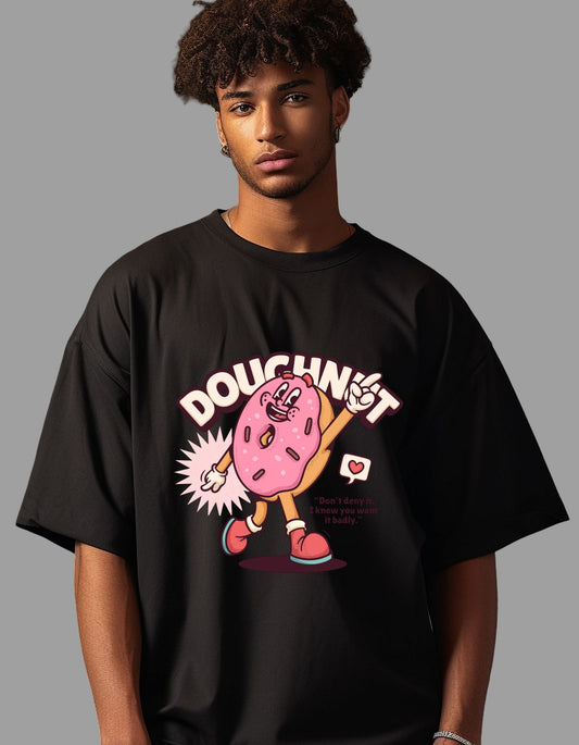 Dont Deny It Doughnut Retro Cartoon Oversized T-shirt for Men