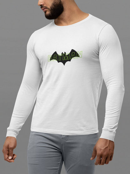 Batman Superhero Full Sleeve T-shirt for Men White