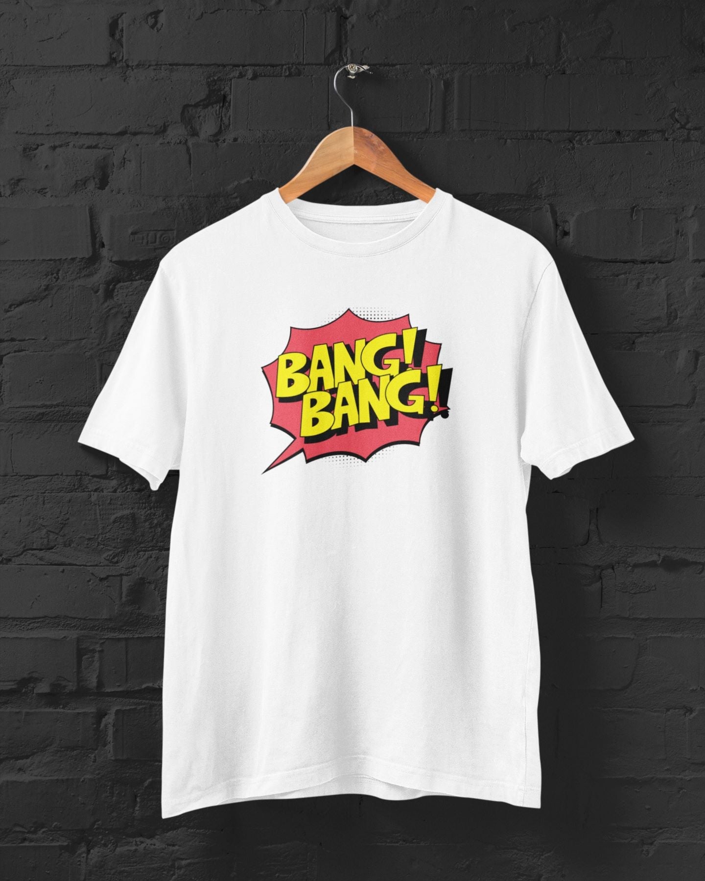 Bang Bang Half Sleeve T-shirt for Men White