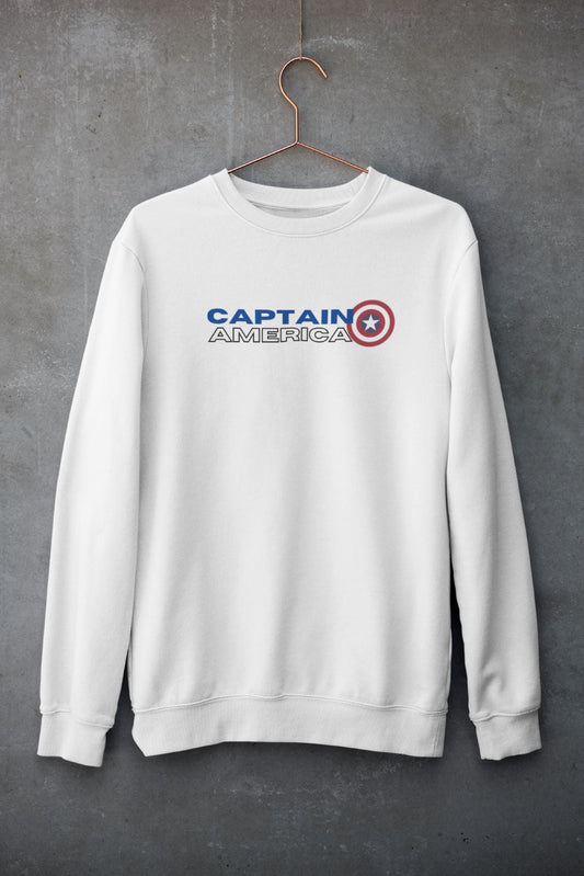 Captain America Unisex Sweatshirt for Men/Women White