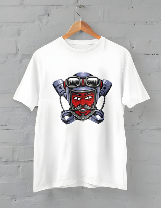 Devil Face Biker Half Sleeve T-shirt for Men